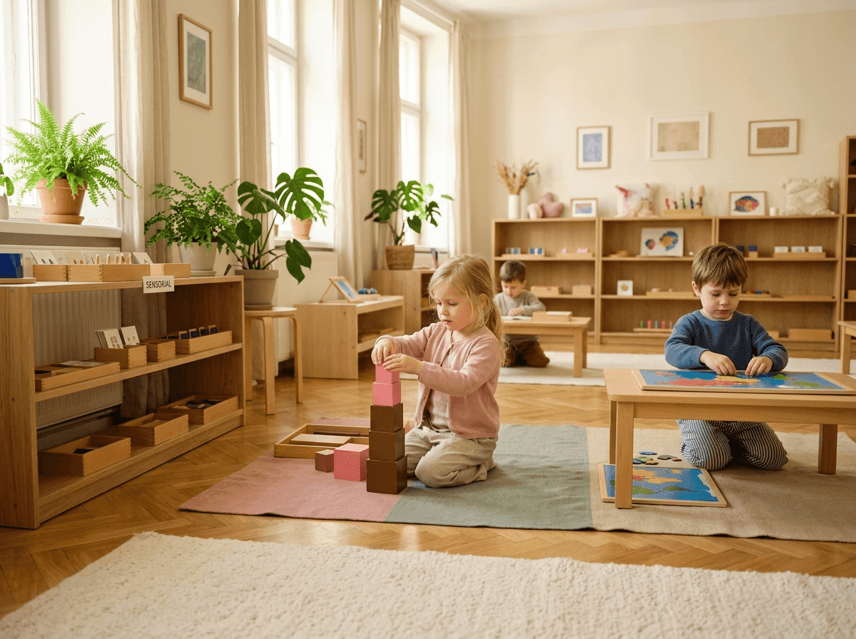 Deti v pripravenom Montessori prostredí