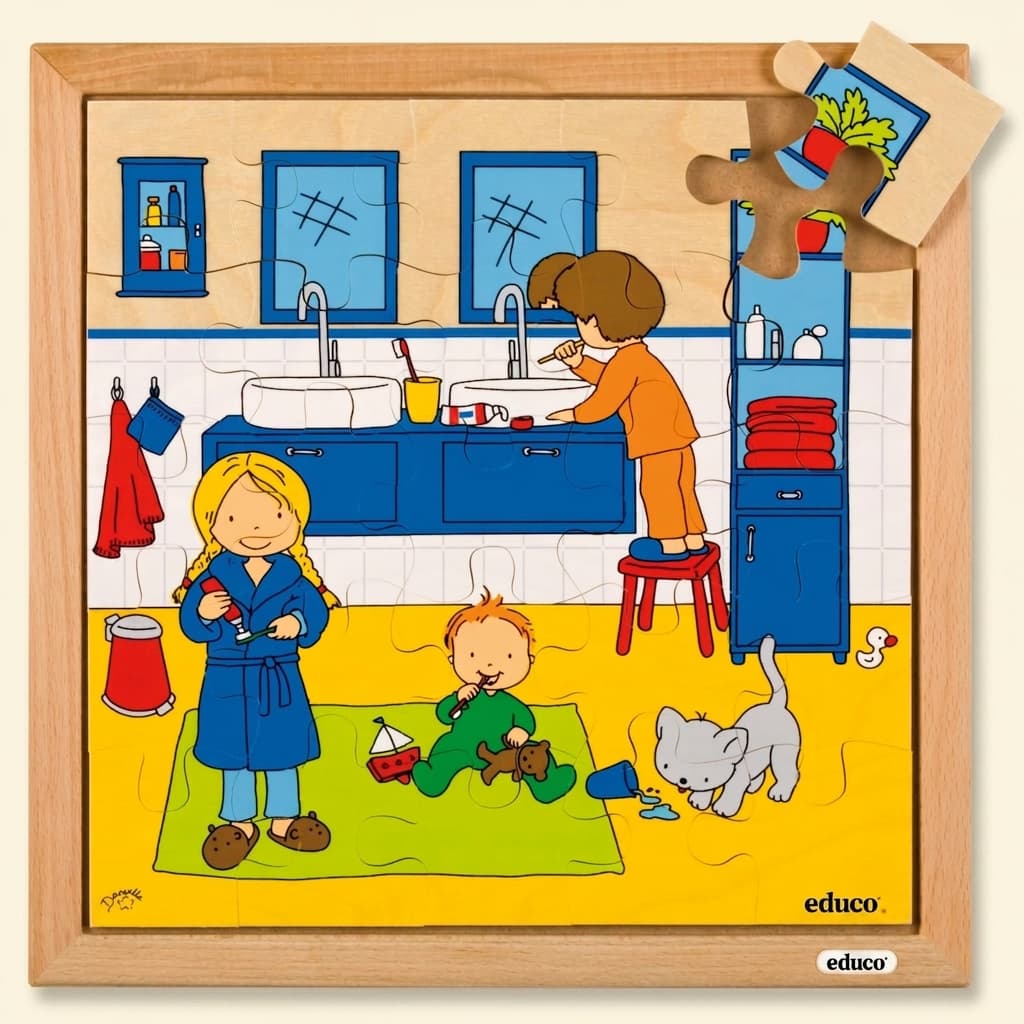 Puzzle čistenia zubov: 25-dielne puzzle o hygiene - Montessori Material | Faborino