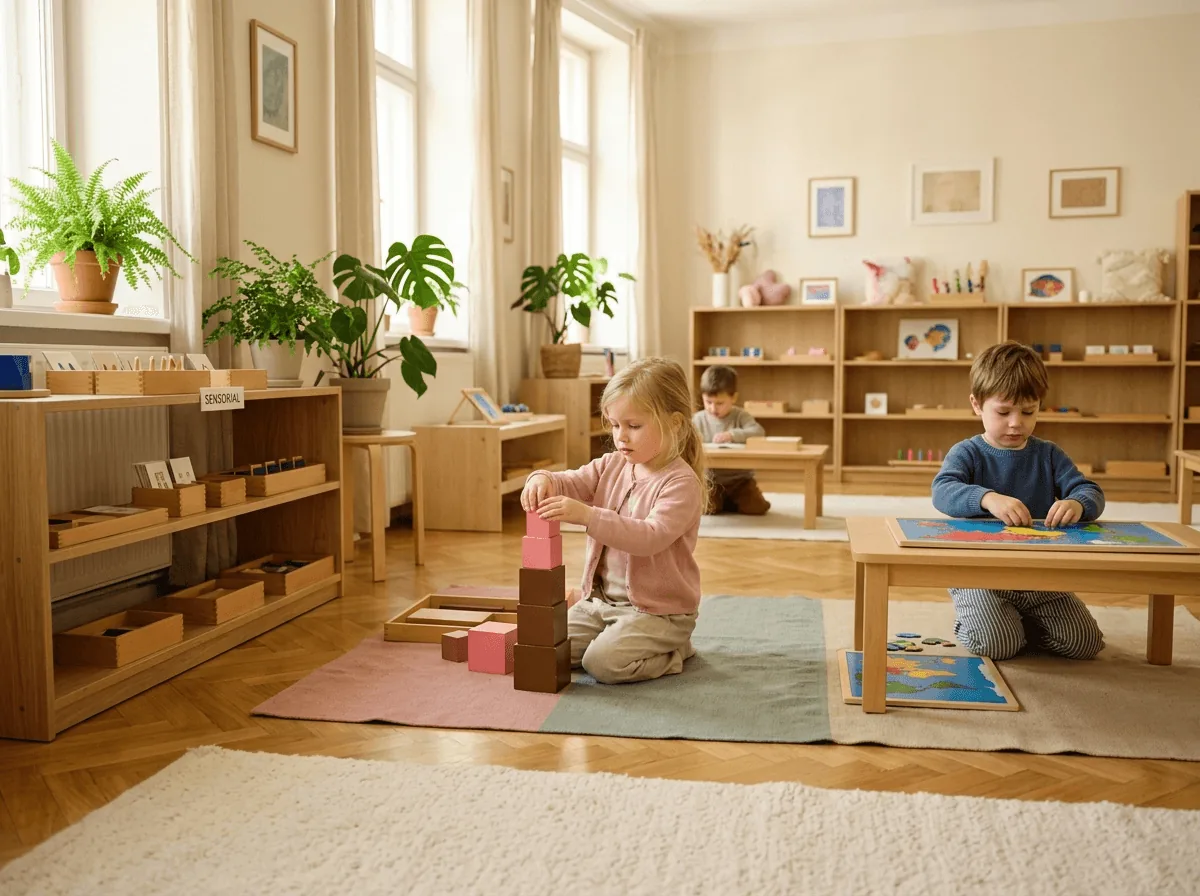 Deti v pripravenom Montessori prostredí